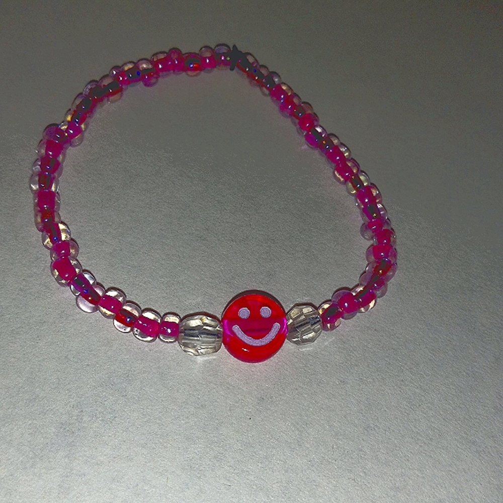 Pink smiley bracelet